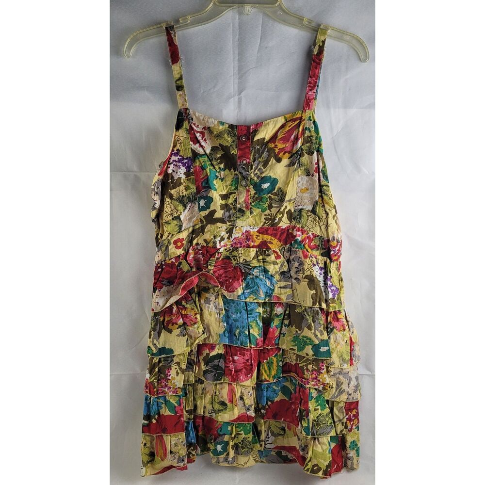 Argee Sz L Sleeveless Floral Tiered Mini Dress